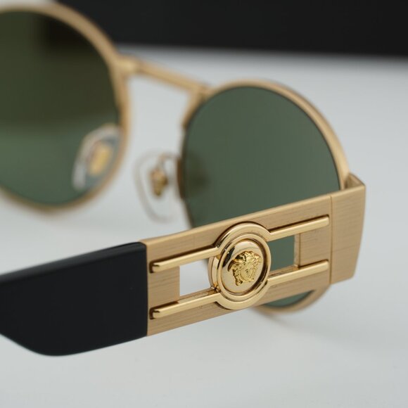 Versace VE2264 100230 Oval Sunglasses – Gold/Green Silver Mirror - Picture 6 of 9